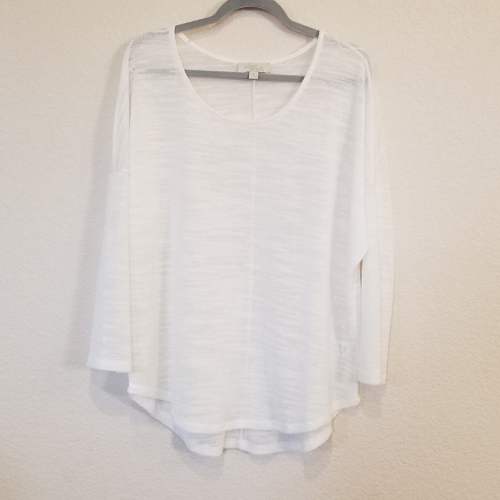 Olive & Oak white knit top dolman sleeves size XL